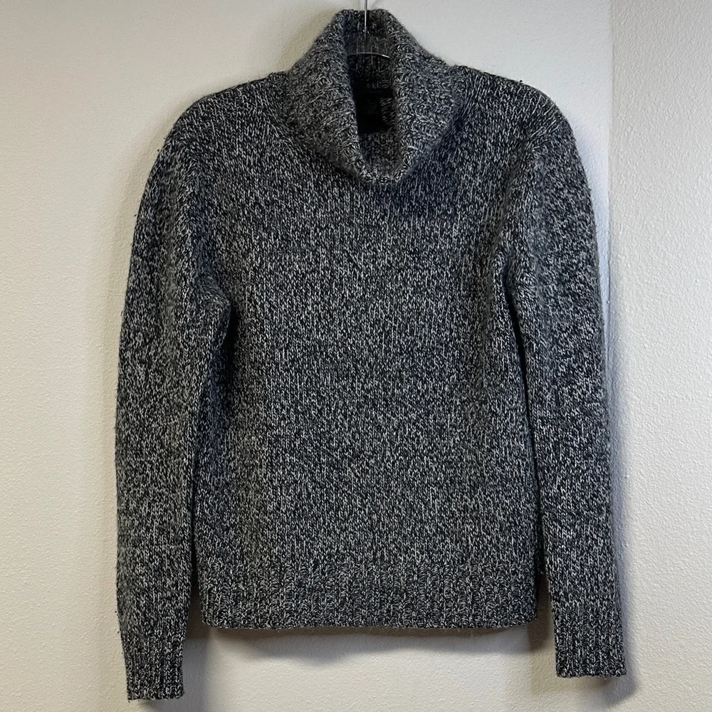 The Limited Lambswool Angora Blend Charcoal Gray Marbled Turtleneck Sweater M - Picture 1 of 4